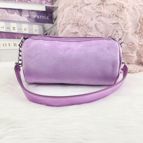 {Juicy Couture} Purple {Pearls} Velour Barrel Bag - Picture 2 of 5